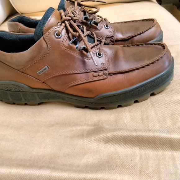 Leather Ecco Mens Track Hiking Trail Boots Brown Leather Lace Up Waterproof 9.5- main image 11